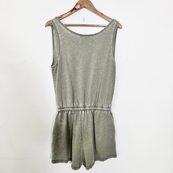 Lulus Olive Green V-Neck Drawstring Romper medium - Picture 5 of 5